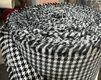 Tela De Tapicería 'Pepita' (Houndstooth) Marrón Y Blanco Para Porsche - Algodón-poliester, Universal, Personalizable, Ideal Para Restauración