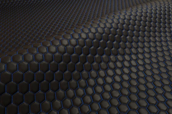 Quilted Vinyl Grain Faux Leather Upholstery Fabric - 2x2 Or 5x5cm Pattern - 4mm Foam Back