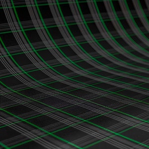 Green Plaid Car Upholstery Fabric - VW Golf GTI MK7- 3mm Comfort Foam - 59&quot; - 150CM - Tartan Chic - Ideal for Seat, Interior, Automobile