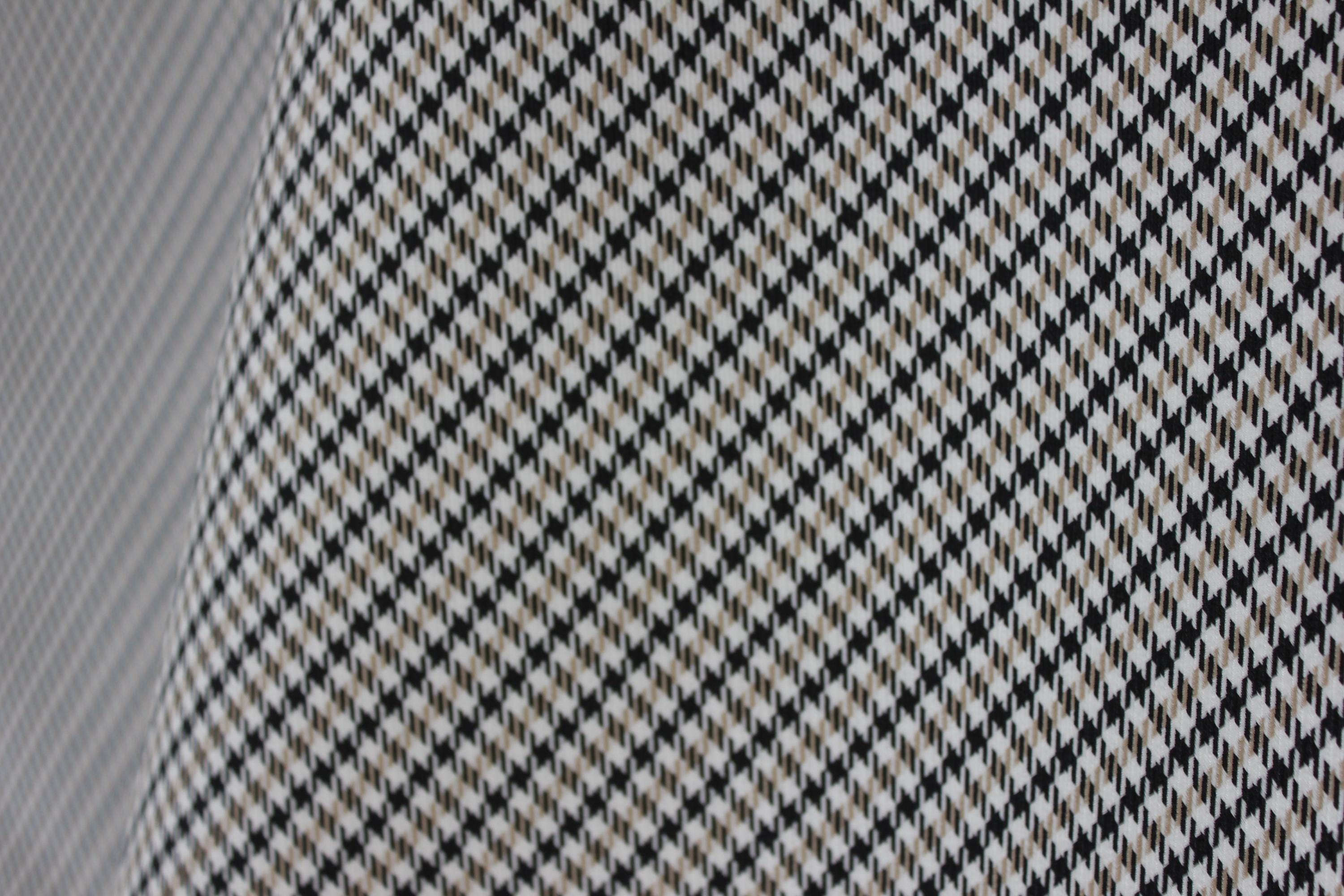 Black & White Pepita Houndstooth Fabric Upholstery Seat Cover For Porsche - Embossed & UV-Resistant