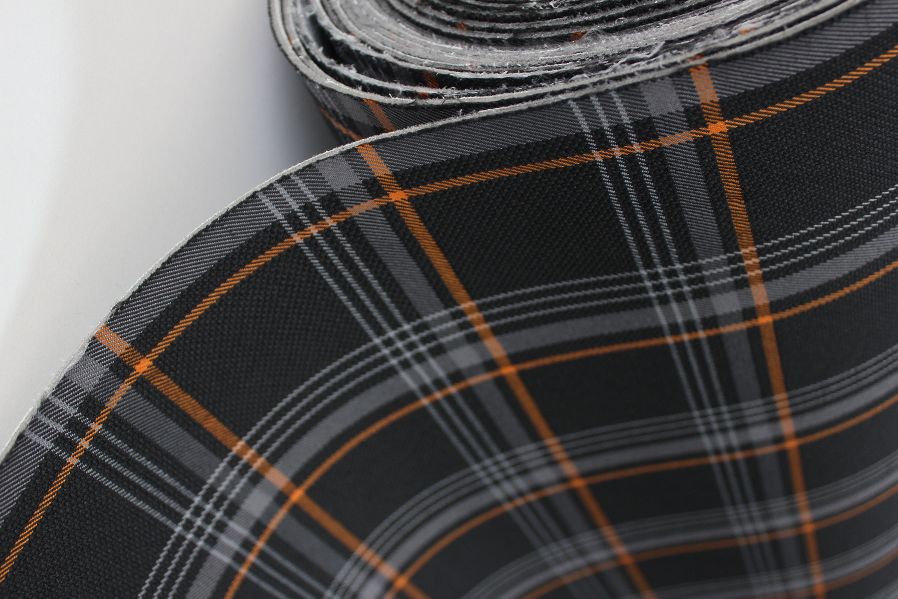 Orange Plaid Car Upholstery Fabric - VW Golf GTI MK7- 3mm Foam - 59" - 150CM - Tartan - Ideal for Seat, Interior, Automobile