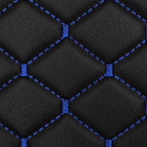 Zwartblauwe gewatteerde vinyl kunstleer autobekledingsstof | 2" x 2" 5 x 5 cm diamantsteek 5 mm schuimrug | 140 cm breed auto-boot