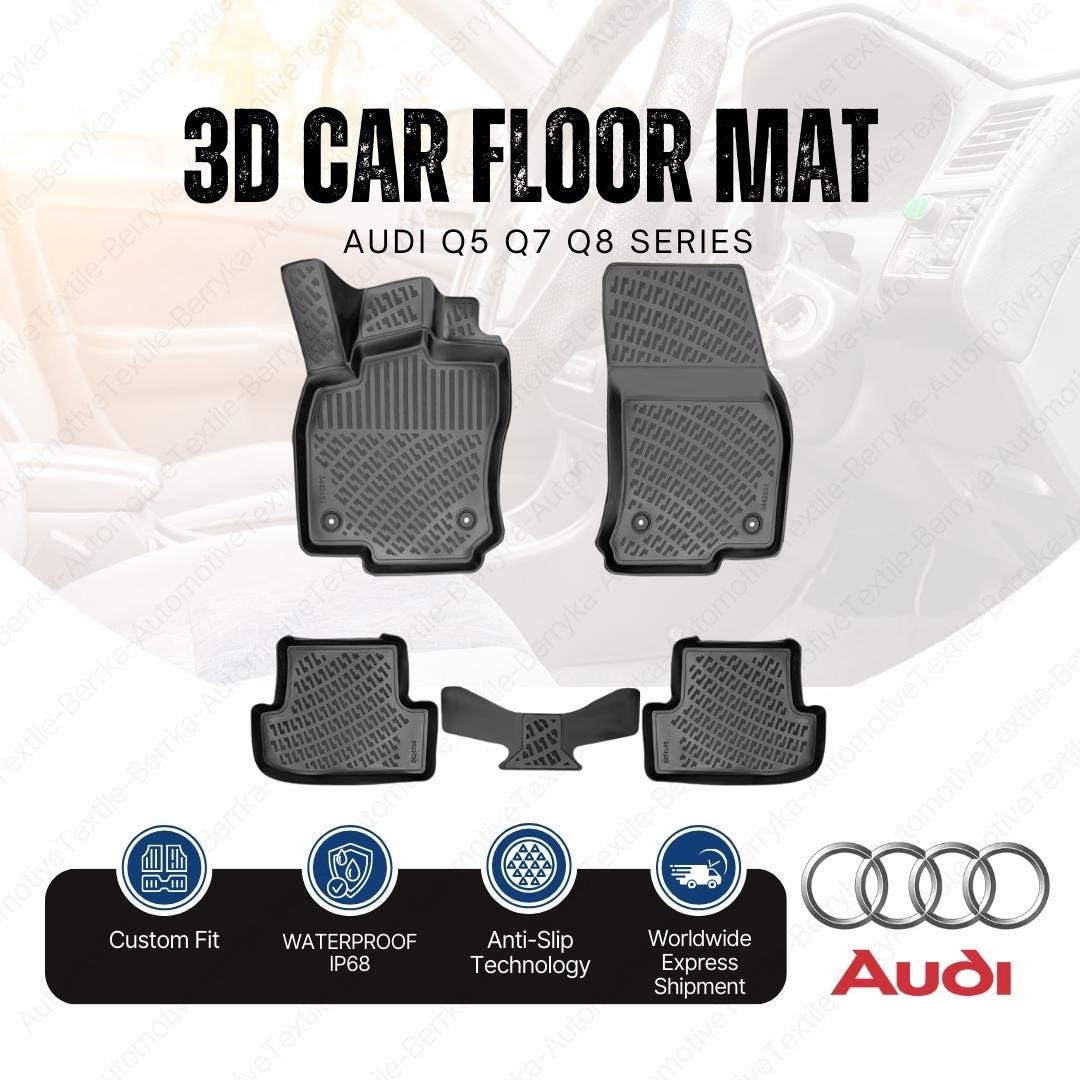 Audi Q5 Q7 Q8 Series Floor Mats 4 Px Set Waterproof 3D Custom Fit Car ...