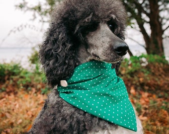 Green Polka Dot Dog Bandana