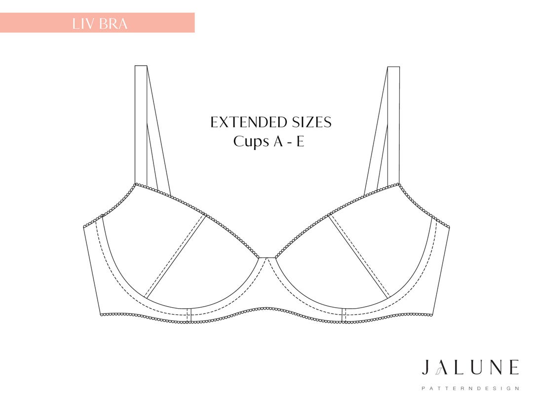 LIV BRA extended Sizes Instant Download PDF Sewing Pattern for a Push ...