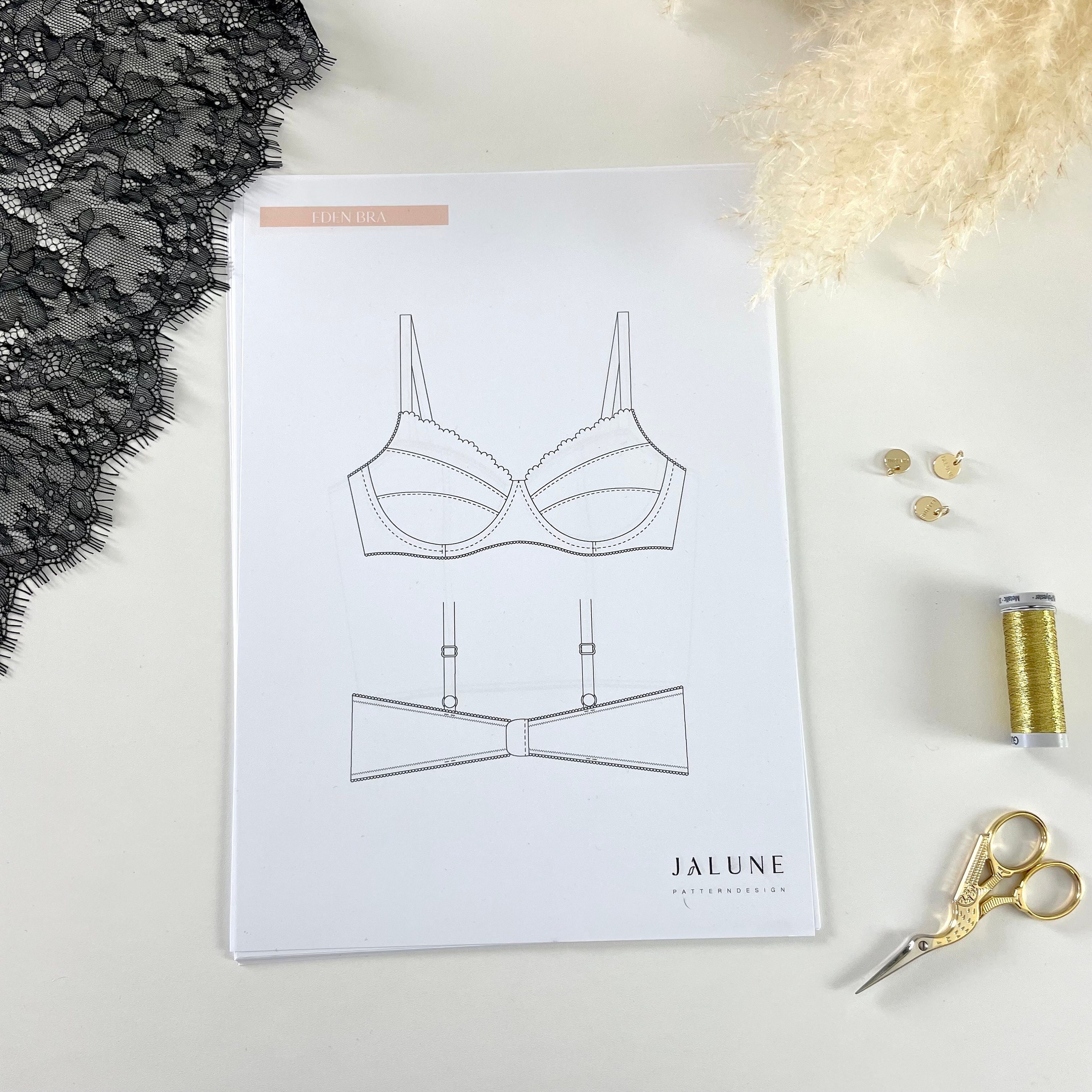 EDEN BRA Instant Download PDF Sewing Pattern for an Asymmetrical ...