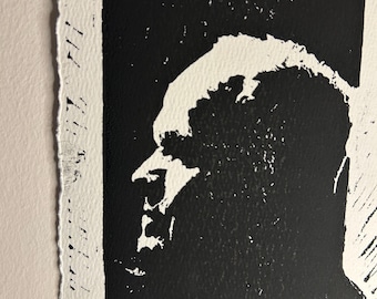Cormac McCarthy Lino Cut Print: A5 - Original Art - designed and hand made