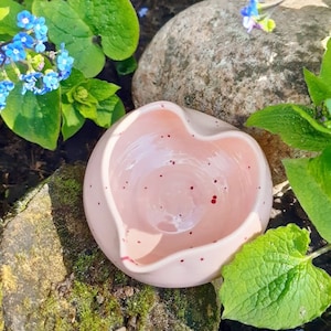 HERZ-SCHÄLCHEN Rosa Keramik handgetöpfert für Dips Gästeseifen Pralinen Schmuck perfekt als kleines Geschenk, Mitbringsel, tolle Deko Schale