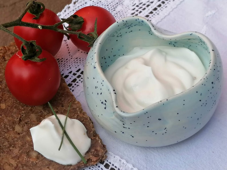 HERZ-SCHÄLCHEN Baby-Blau Keramik handgetöpfert für Dips, Gästeseife, Pralinen, Schmuck perfektes kleines Mitbringsel, tolle Deko Schale Bild 5