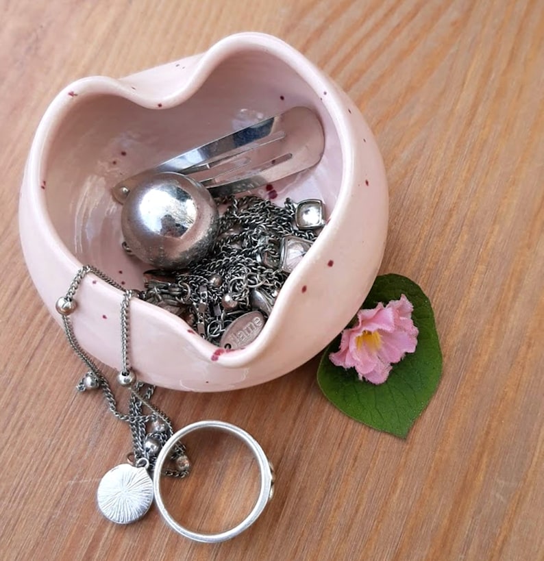 HERZ-SCHÄLCHEN Rosa Keramik handgetöpfert für Dips Gästeseifen Pralinen Schmuck perfekt als kleines Geschenk, Mitbringsel, tolle Deko Schale Bild 2