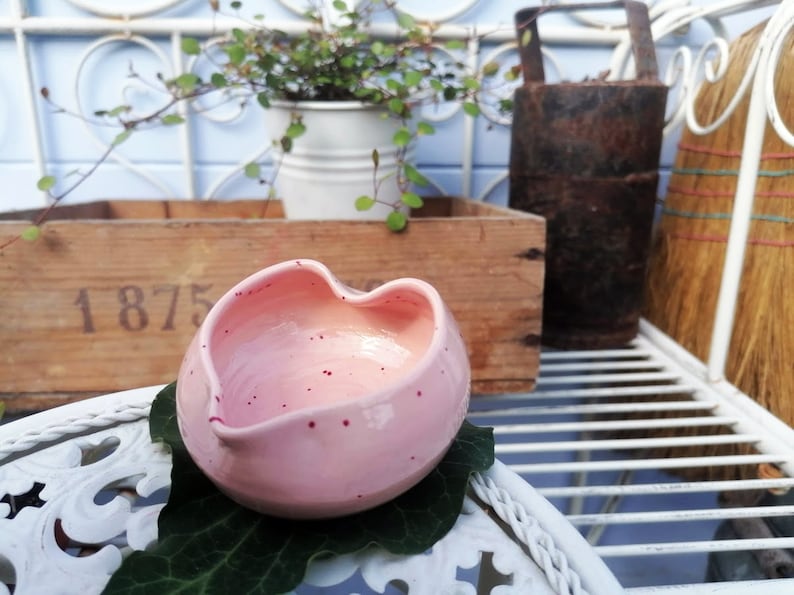 HERZ-SCHÄLCHEN Rosa Keramik handgetöpfert für Dips Gästeseifen Pralinen Schmuck perfekt als kleines Geschenk, Mitbringsel, tolle Deko Schale Bild 8