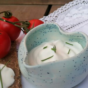 HERZ-SCHÄLCHEN Baby-Blau Keramik handgetöpfert für Dips, Gästeseife, Pralinen, Schmuck perfektes kleines Mitbringsel, tolle Deko Schale Bild 8