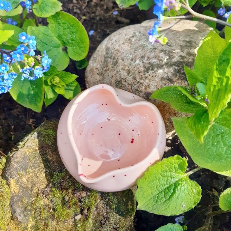 HERZ-SCHÄLCHEN Rosa Keramik handgetöpfert für Dips Gästeseifen Pralinen Schmuck perfekt als kleines Geschenk, Mitbringsel, tolle Deko Schale Bild 1