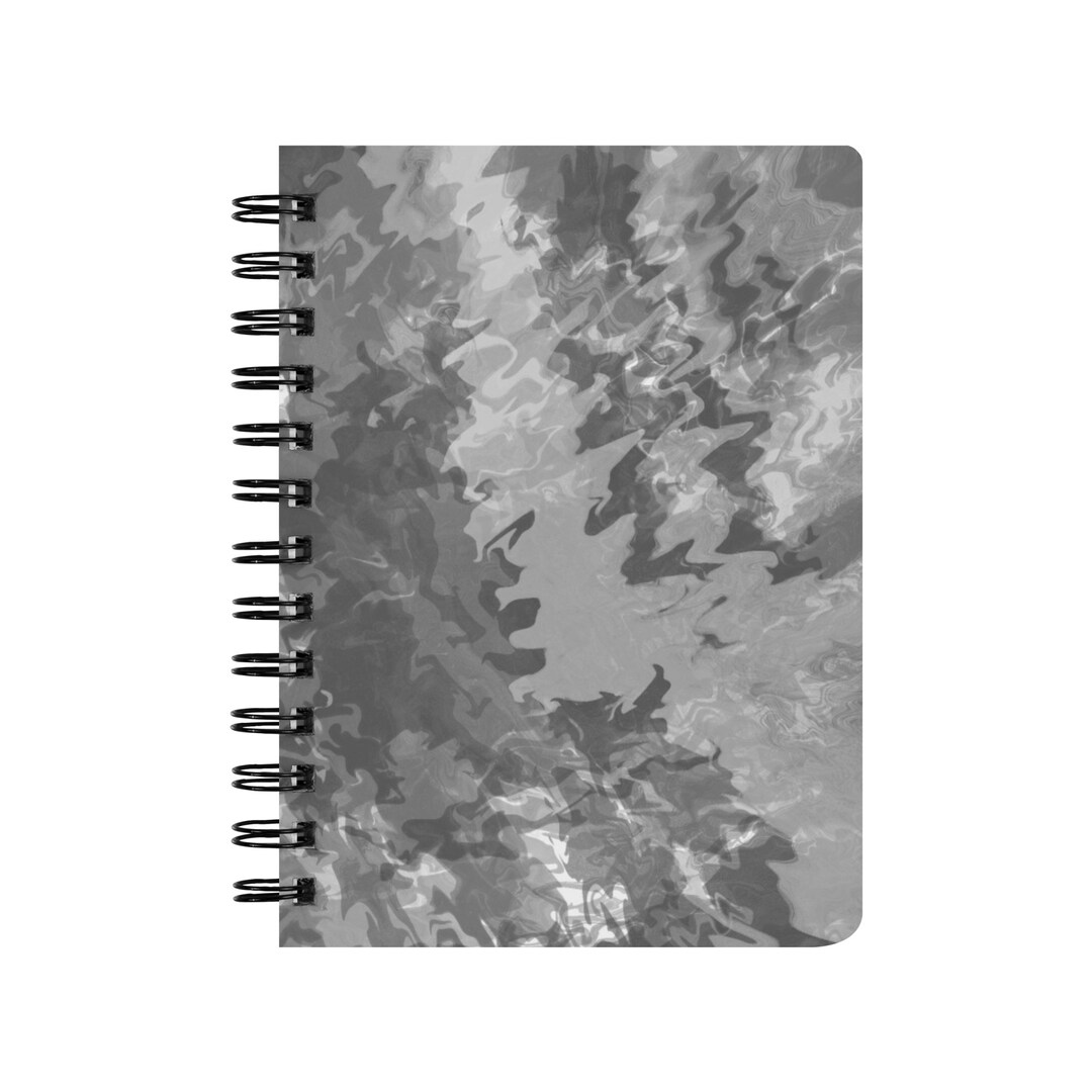 Shades of Black Spiral Notebook Etsy