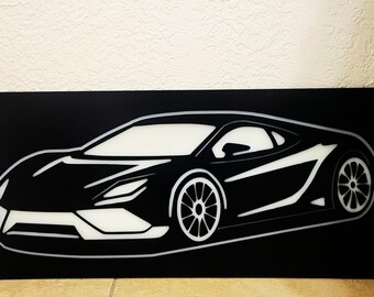 Motorsport Racing Car Decor, Custom Automobile Car Wall Art, Gamer Room Garage/Shop Gift,