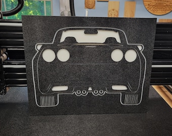 Vintage VW Convertible Car Decor, Engraved Wall Art, Gift for Car Lover