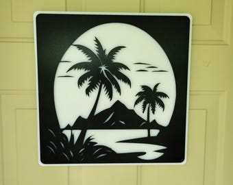 Arte mural, decoración del hogar, letreros personalizados, regalos, atardeceres, luz de luna.