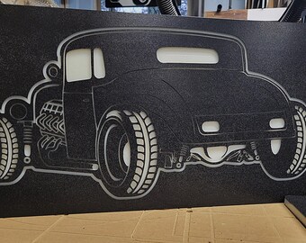 Monster Truck Wall Art Sign, Garage Man Cave Automotive Shop Decor.