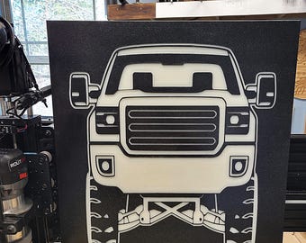 Monster Truck Wall Art Sign, Garage Man Cave Automotive Shop Decor.