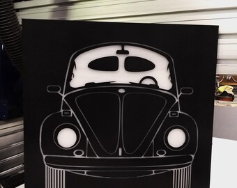 Vintage VW Convertible, Classic VW Retro Car Decor, Gift for Car Lover