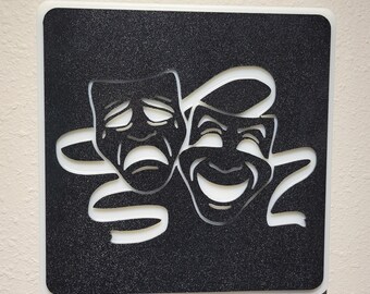 Wall Art, Home Decor, Custom Signs, Gifts, Theater mask, Mask.
