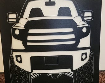 Monster Truck Wall Art Sign, Garage Man Cave Automotive Shop Decor.