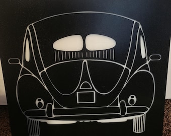 Vintage VW Convertible, Classic VW Retro Car Decor, Gift for Car Lover