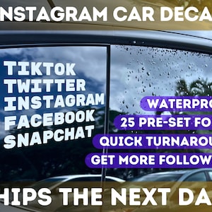 Instagram Car Decal, Personalized Laptop Decal, Water Bottle Sticker, Custom Stickers, Name Decal, Instagram Business