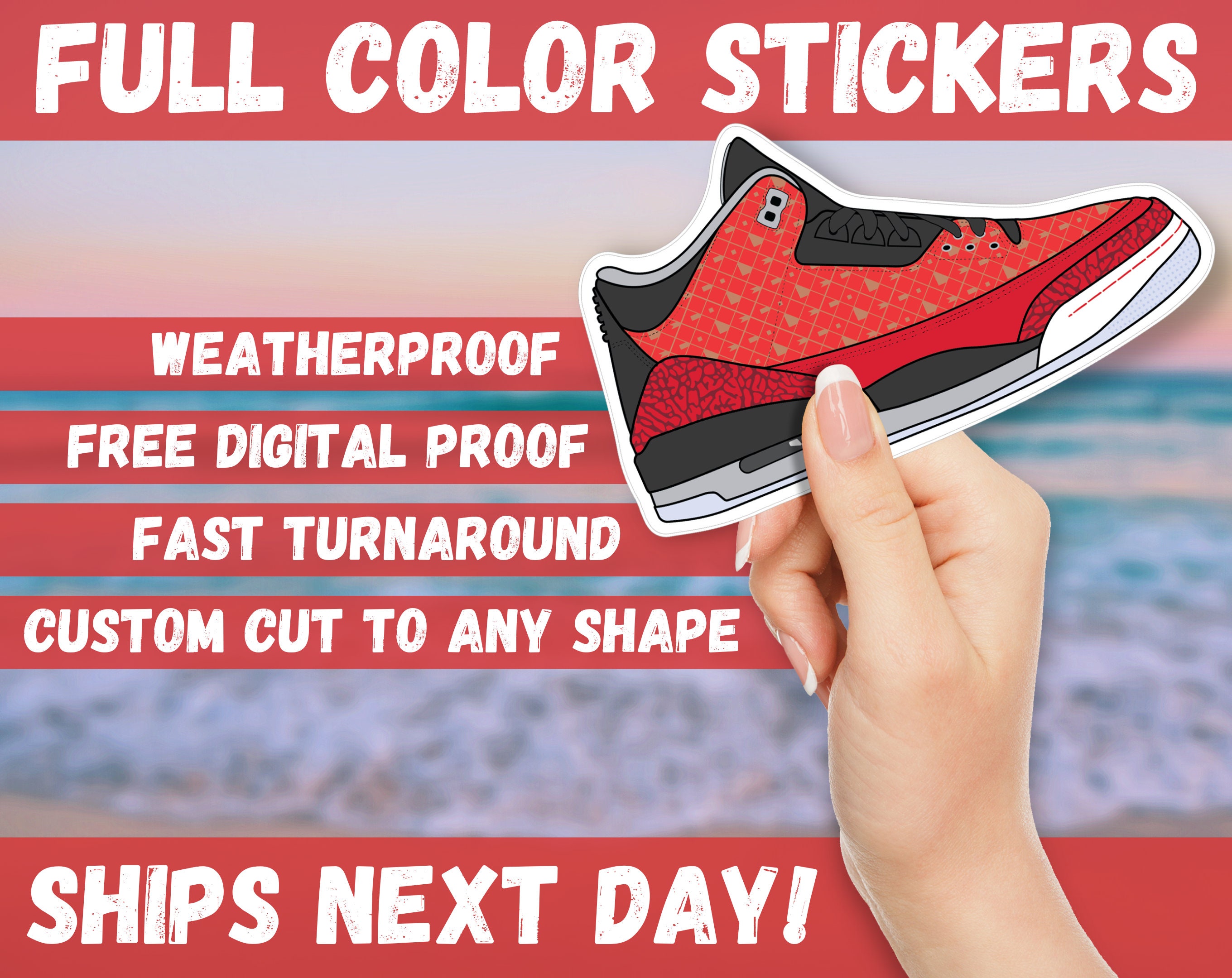 Custom Stickers Made From Your Artwork or Logo Weatherproof Etsy