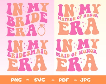 Arquivos digitais para despedida de solteira em formato SVG (PNG, SVG) para o tema "Era da Noiva"