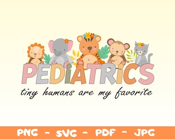 Pediatrics Nurse with Animals PNG, SVG (Digital Download)