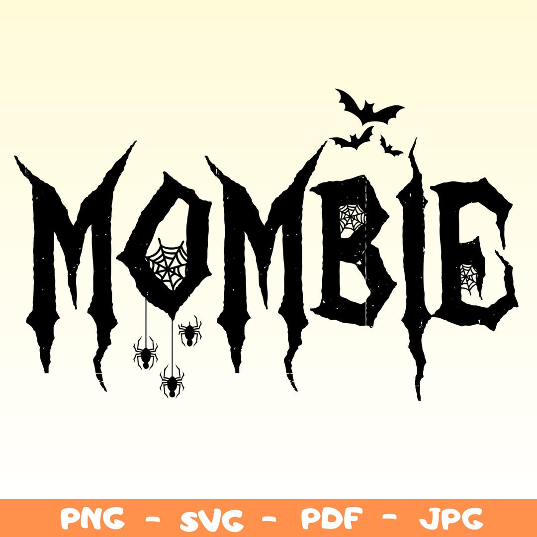 Halloween Mombie Girl Design, Skull Spiderweb Bats (digital Download ...