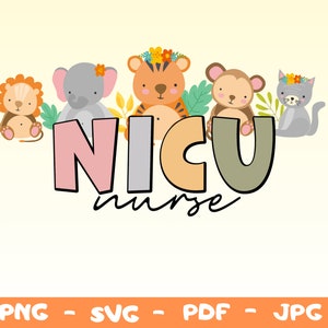 NICU Nurse Png Svg,Nicu Nurse  Tshirt Png Svg,Pediatric Nurse Shirt with Animals Png,Peds Nurse SVG,Pedi Er Nurse Svg,NICU Nurse Gift,Nicu