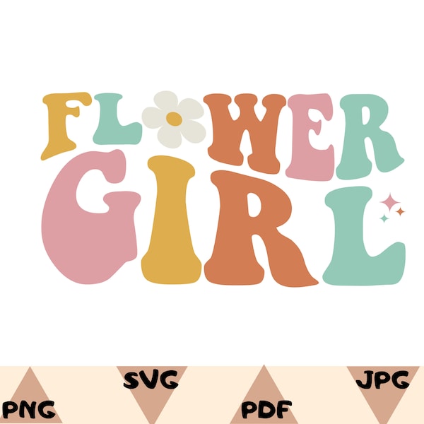 Flower Girl SVG Png, Fleur SVG Png Mariage SVG, Petal Patrol SVG, Lettres ondulées SVG, Douche de mariage SVG, Fête nuptiale SVG, Proposition de fille de fleur