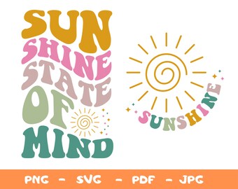 Sunshine State of Mind retro-ontwerp (PNG, SVG)