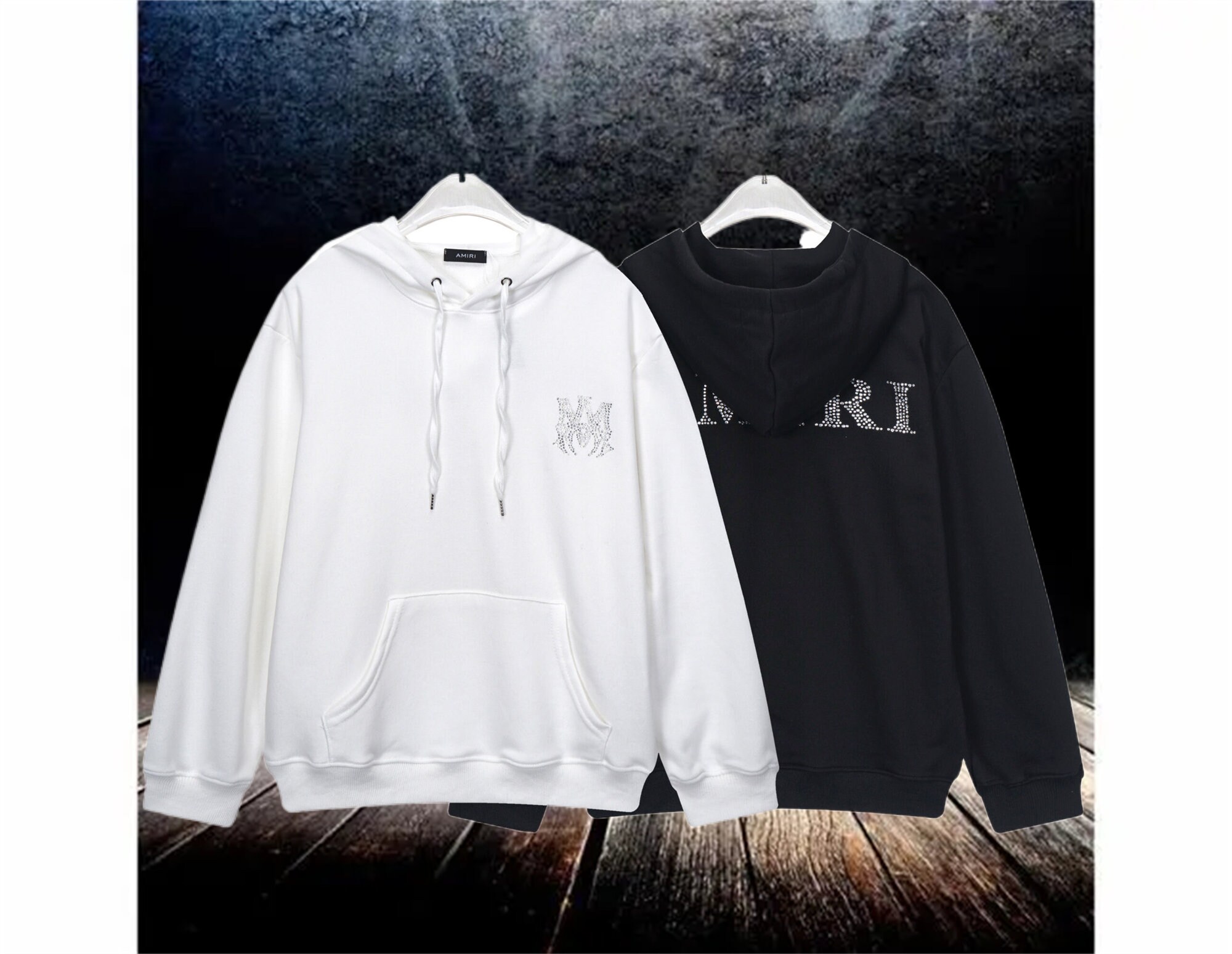 Front and Rear Ironed Diamond Logo Letters AMIRI Hooded - Etsy