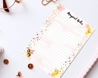 Fairy notepaper, A4 page, magical Notes, fairytale