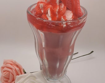 Strawberry Syrup Milkshake Candle