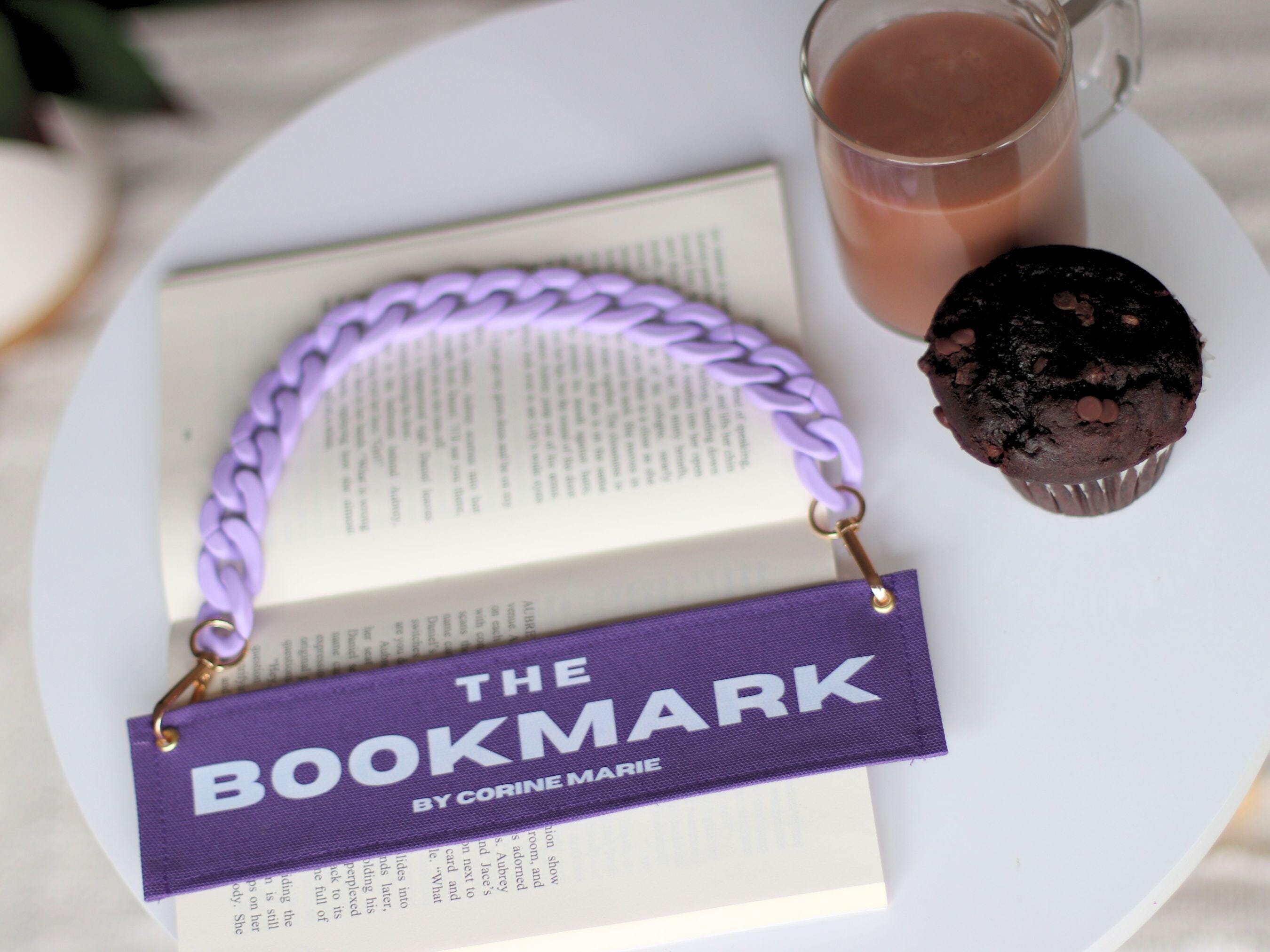 Bookmark with Detachable Handle, Book Carrier, Purple Bookmark, Bookmark Purse, Booklover's Gift