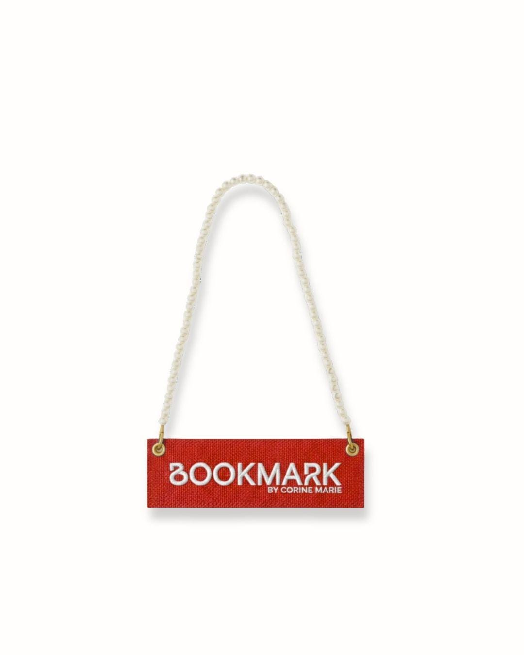 Crimson and Cream Bookmark: Bookmark Purse With Pocket & Carry Handle ...