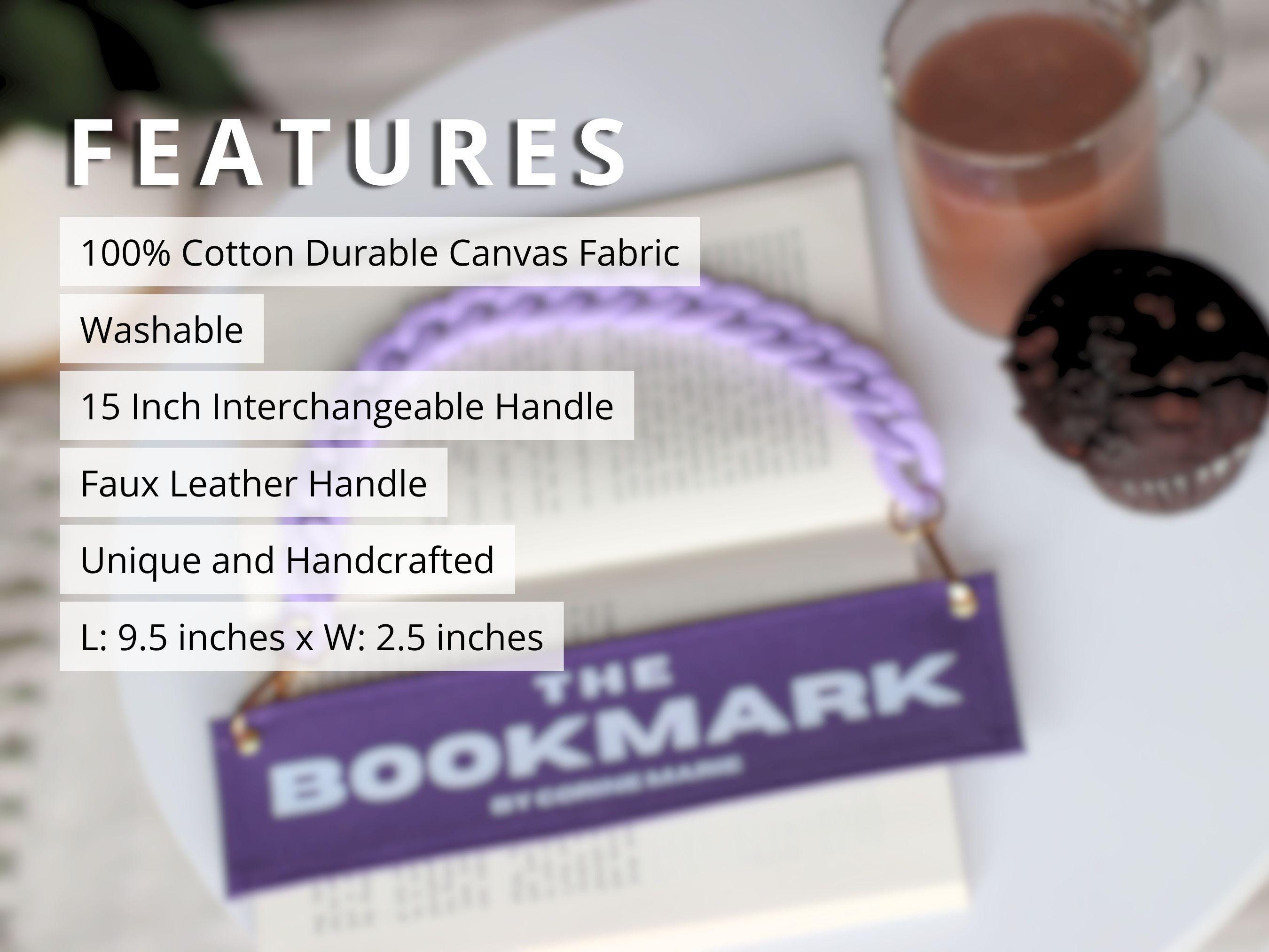 Bookmark with Detachable Handle, Book Carrier, Purple Bookmark, Bookmark Purse, Booklover's Gift