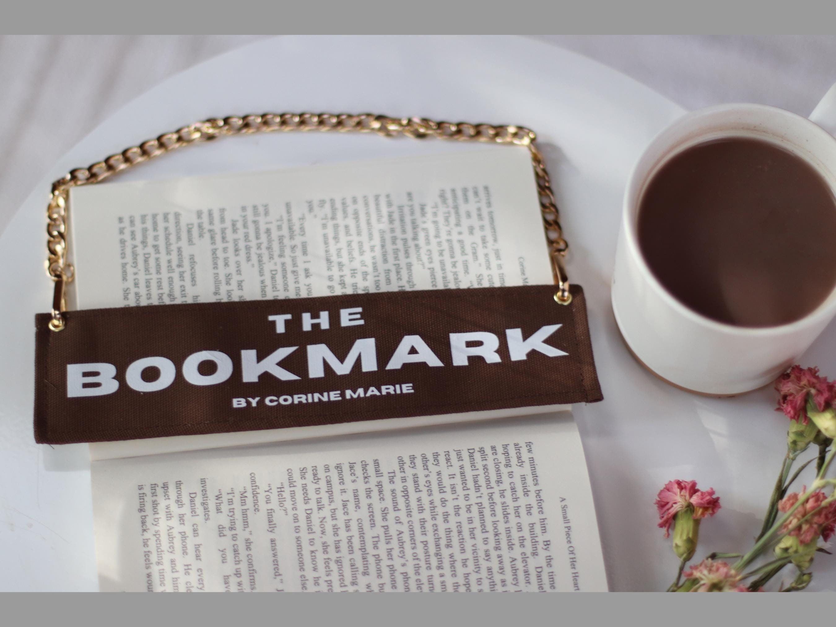 Bookmark with Detachable Handle, Book Carrier, Brown Bookmark, Bookmark Purse, Booklover's Gift