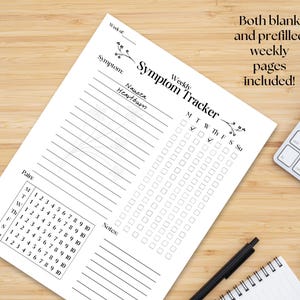 Health & Symptom Tracker Printable PDF | Daily, Weekly, Monthly Planner ...