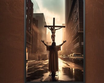 Jesus Christ Wall Art - "John 3:16" - Original Digital Art - Good Friday - Easter - Digital Download (5 Files)