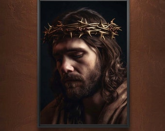 Jesus Christ Portrait - "Crown of Thorns" - Original Digital Art - Good Friday - Easter - Digital Download (5 Files)