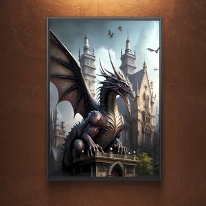 Dragon Wall Art Prints - &quot;Attack of the Dragons&quot; - Instant Download (5 Files)