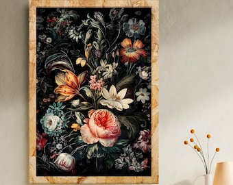 Vintage Floral Print - Wall Art - Digital Download (5 Files)