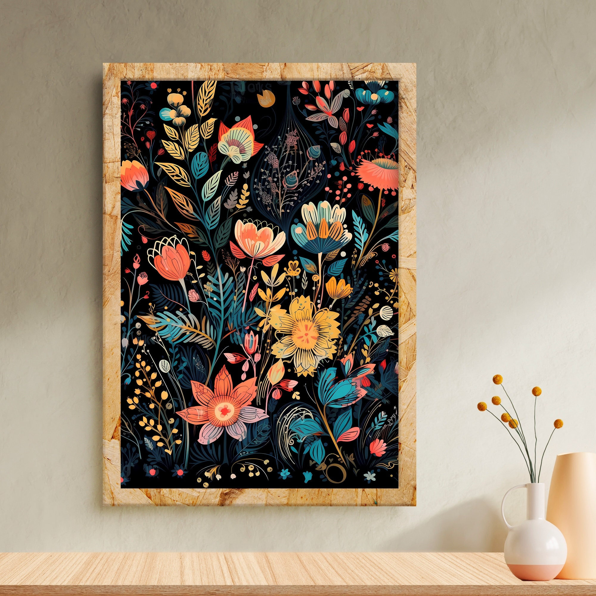 Abstract Floral Print - Wall Art - Digital Download (5 Files) - Etsy