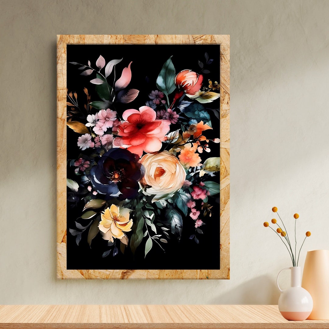 Watercolor Floral Print - Wall Art - Digital Download (5 Files) - Etsy