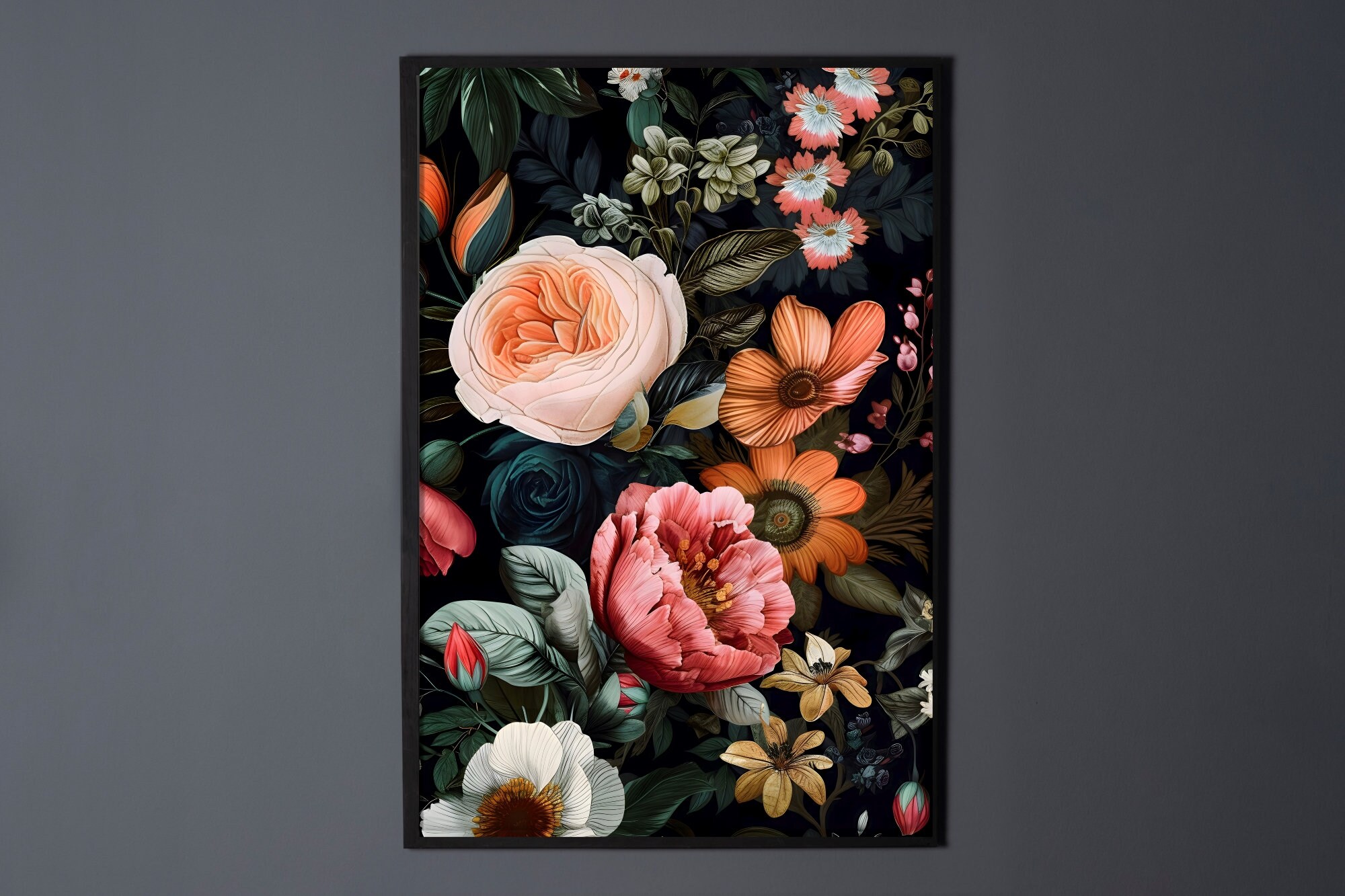 Bold Floral Print Wall Art Digital Download 5 Files - Etsy